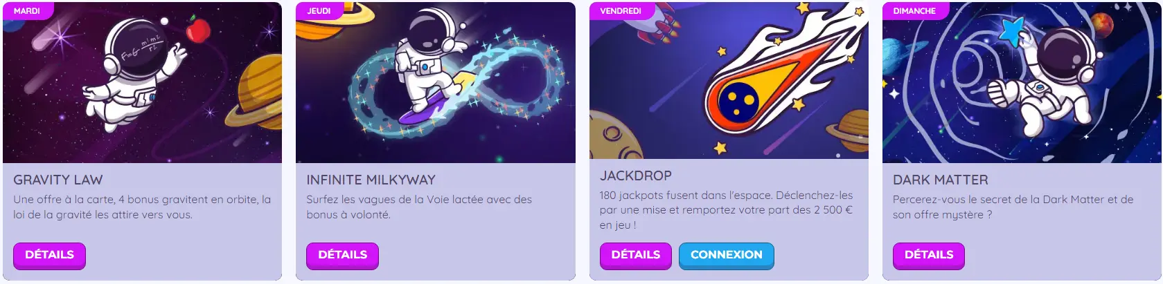 INFINITE MILKYWAY promotion au Jackpot Bob Casino